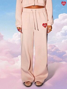 Care Bears Women's Wide-Leg Sweatpants in Light Pink